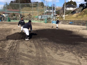 広島県立上下高等学校野球部　黒土混合土　納入