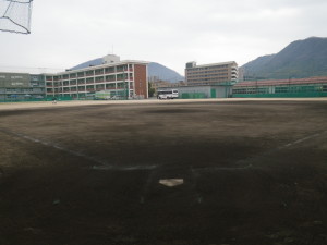 野球場、内野、簡易整備、黒土混合土、ベース、ポイントマーク