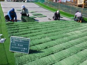 やまみ　三原運動公園　わんぱく広場　芝滑り　人工芝　スライダー　こども　遊具