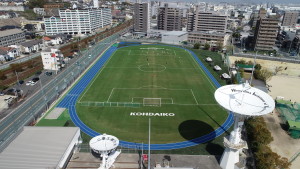 広島工業大学高等学校　スポーツ施設　スポーツ　サッカー　陸上競技場　グラウンド　改修　人工芝　舗装　グラウンド資材　黒土　混合土　広島市　スポーツ施設　施工　設計　テニス　野球　コート　ライン　ネット