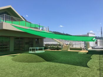 こうわ認定こども園 海田 こども園 日よけ タープ 設置工事 業者